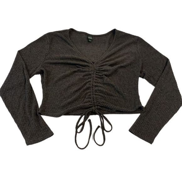 Wild Fable Cropped Grey Knit Sweater - Picture 4 of 7